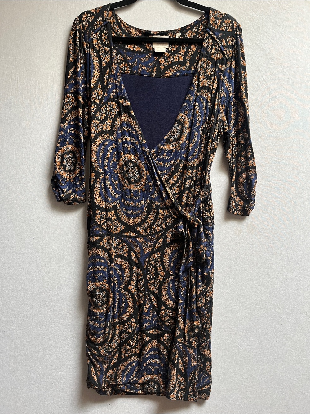 Anthropologie Vanessa Virginia Printed Faux Wrap Dress M